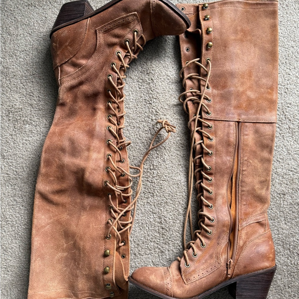 Jeffrey Campbell Brown Over the Knee Boots